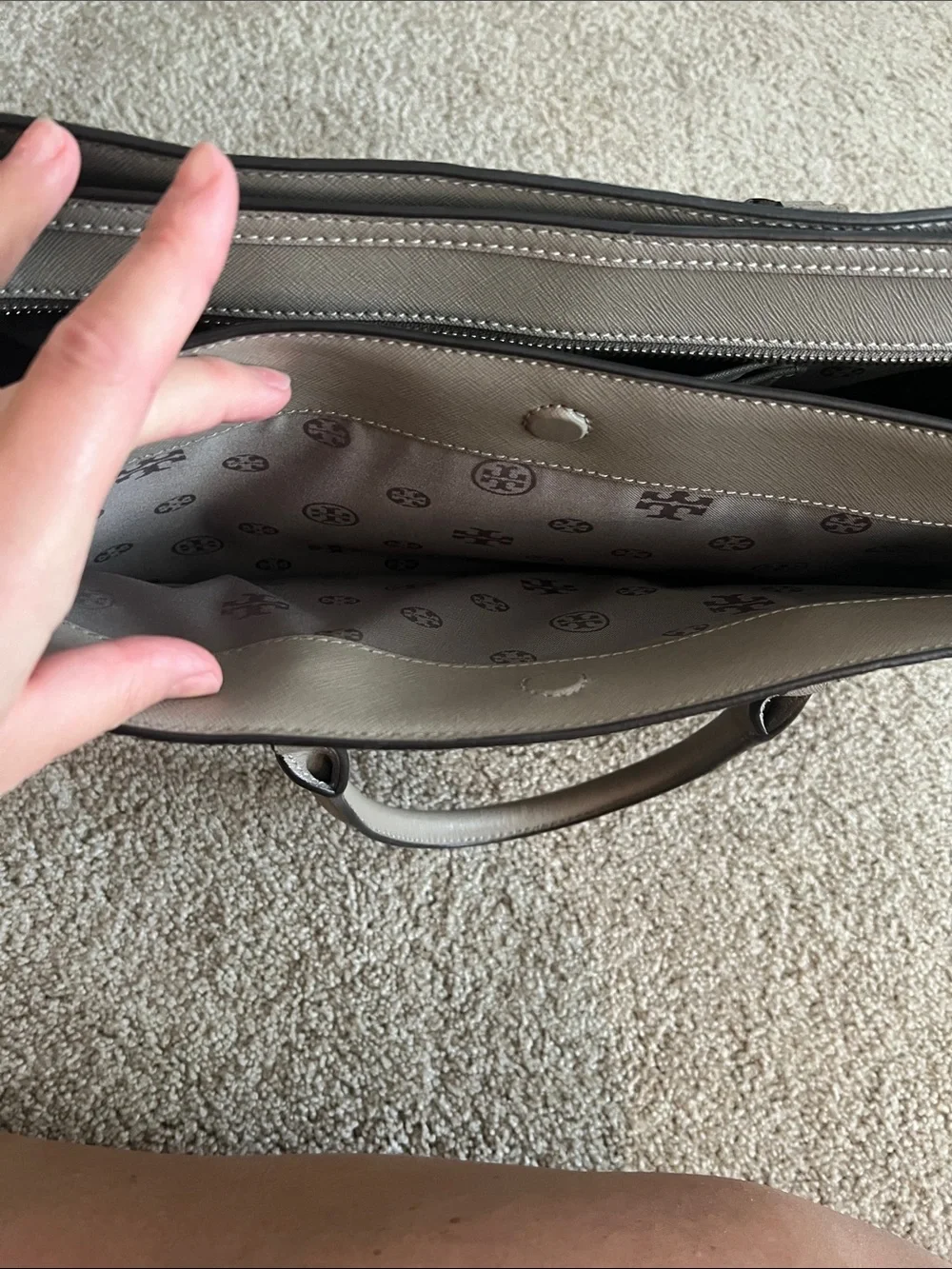 Tory Burch Gray Tote Bag